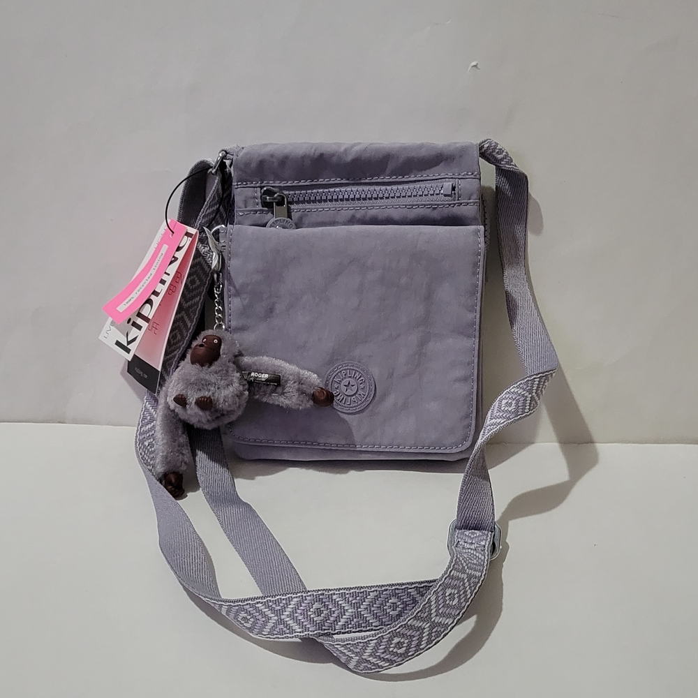 Kipling Lavender Crossbody Bag with Monkey Keychain